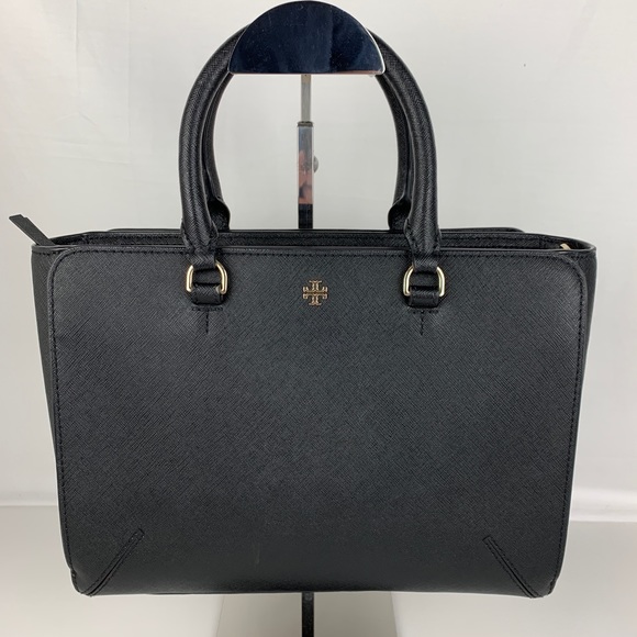 Tory Burch Handbags - Tory Burch Robinson Small Zip Black Leather Tote